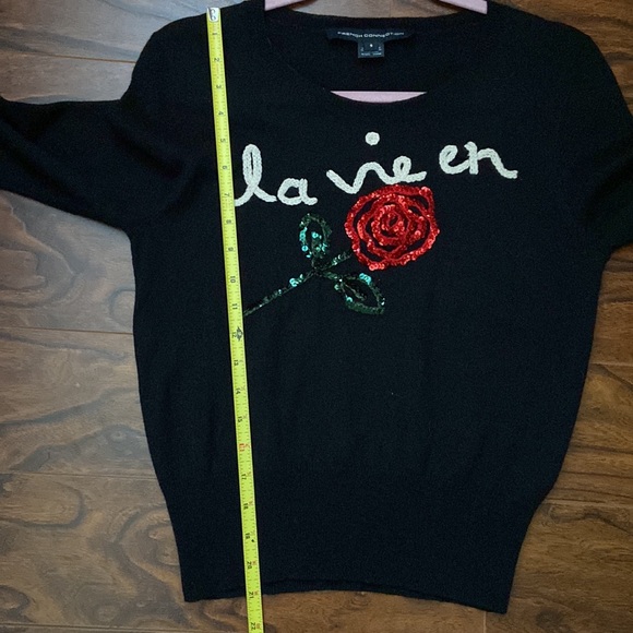 French Connection La vie en sequin detail sweater wool blend in size S - Picture 8 of 11